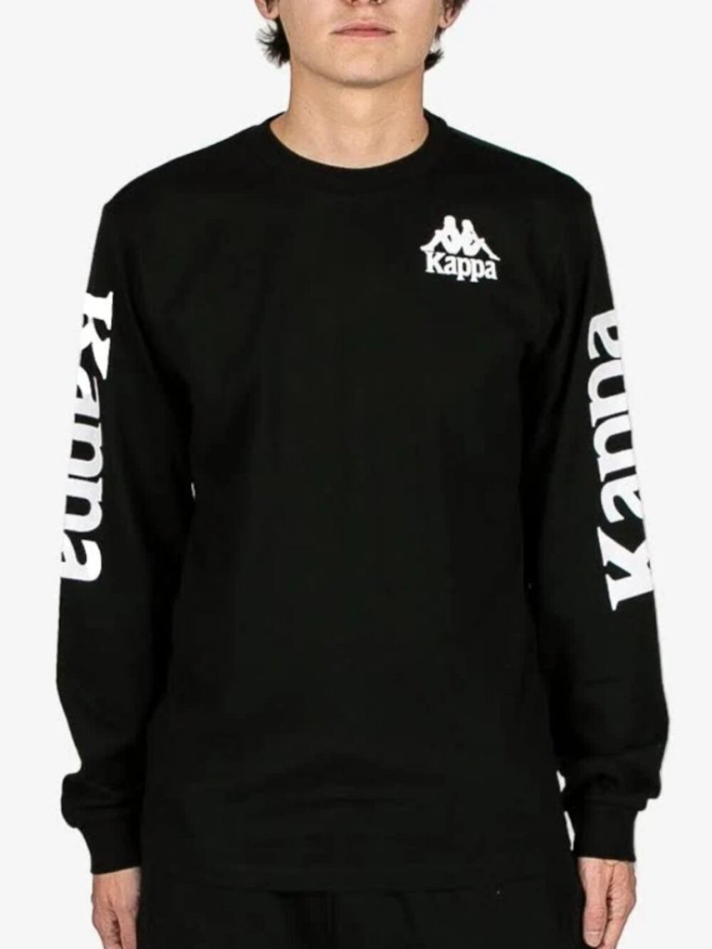 Kappa Men's Authentic Ruiz Long Sleeve Black Slim T-Shirt Size Small